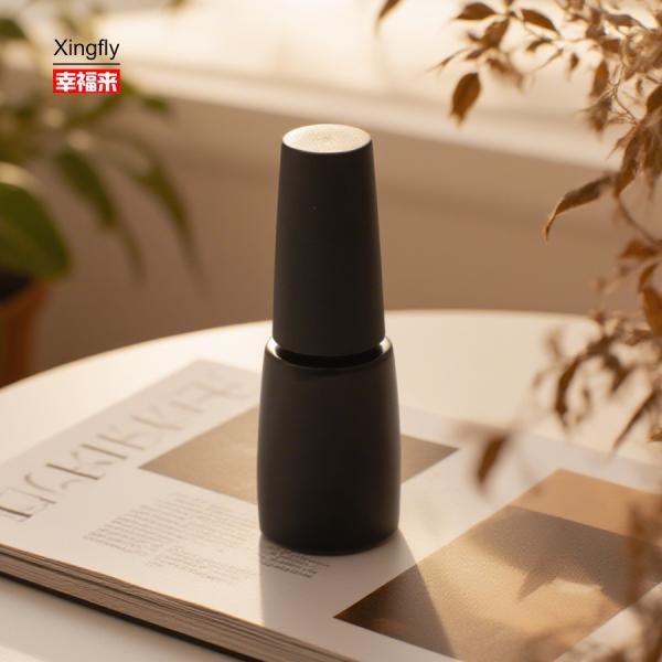 15ml Round Glass Nail Polish Bottle With Black Cap UV Gel Empty Gel Polish Set