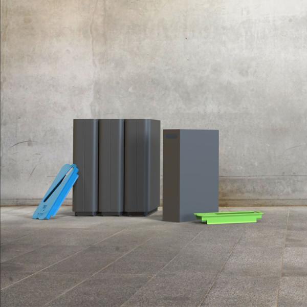 Свертывая тип мусорная корзина крышки отсека EN840 60L 3