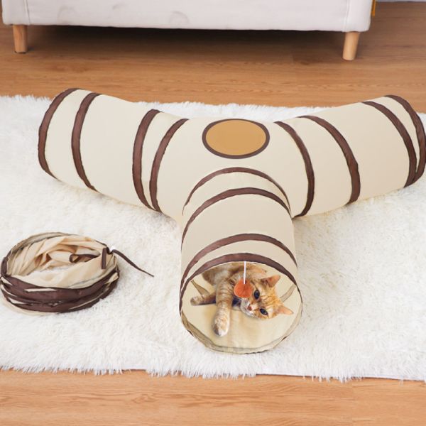 Foldable Cat Tunnel Toy Lightweight Self Entertainment Cat Play Tunnel Pet Toys