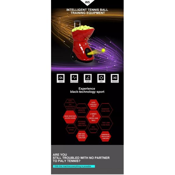 Siboasi W5 Red Tennis Ball Shooting Machine Indoor Outdoor