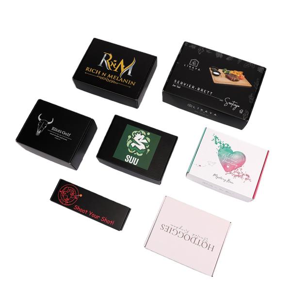 Corrugated Board Matte Black Shipping Boxes for Underwear Shoes Gift Folding Mailer Box