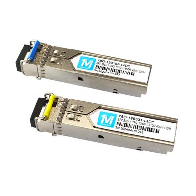 1.25G BIDI 40km 1310nm/1550nm LC Connector DDM WDM Simplex Optical Module Transceiver SFP Module for speed Data Transfer