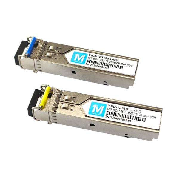 1.25G BIDI 40km 1310nm/1550nm LC Connector DDM WDM Simplex Optical Module Transceiver SFP Module for speed Data Transfer