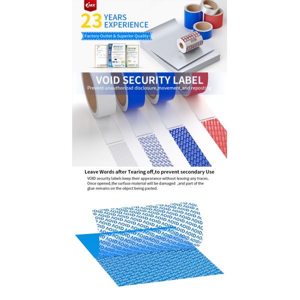Embossing Tamper Evident Labels Anti Counterfeit Labels Digital Printed