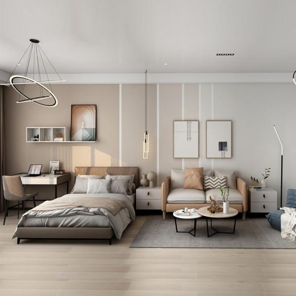 China Fabricante Muebles de dormitorio de apartamento contemporáneo Combinación de escritorio de cama armario