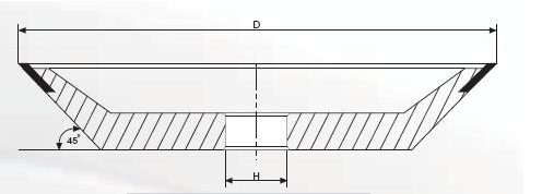 5 Inch Diamond Grinding Wheel For Carbide 12V9 Dish Shape