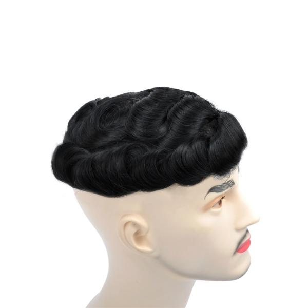 Natural Black Full Lace Stock Hair System 7x9 Medium Density Mens Toupee