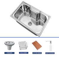 50/50 Cuenca dividida Cuenca doble SS Lavadero de cocina con grifo electroplacado