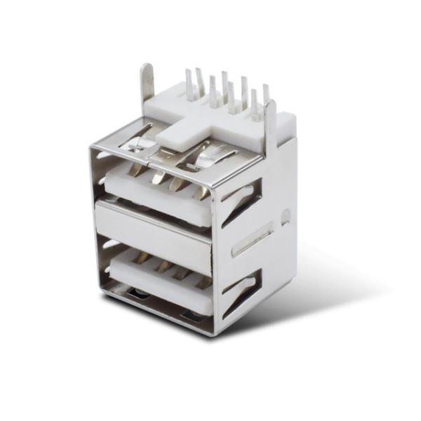 Durable Dual Row USB A Female Connector 2.0 Jack For Power Bank