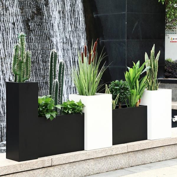 Custom Colour Shopping Mall Decorative Large Indoor Silver Mirror Flower Planter  Large Indoo Pots