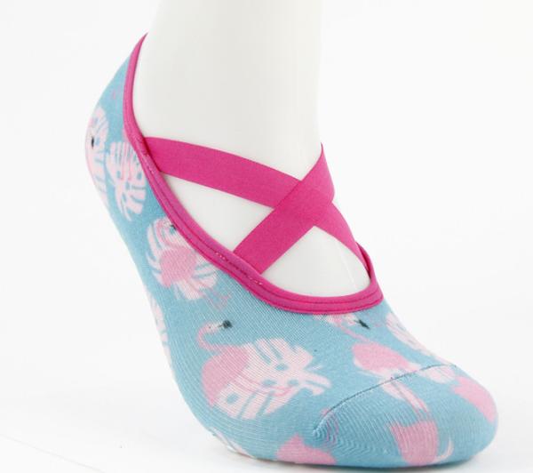 Cotton Yoga Grip Socks With Belt Pilates Fitnnes Custom Yoga Socks Anti Slip