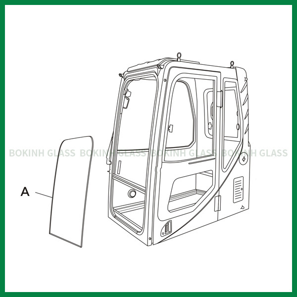 Silk Custom Windshield Glass 5mm Thick Front Up Position A