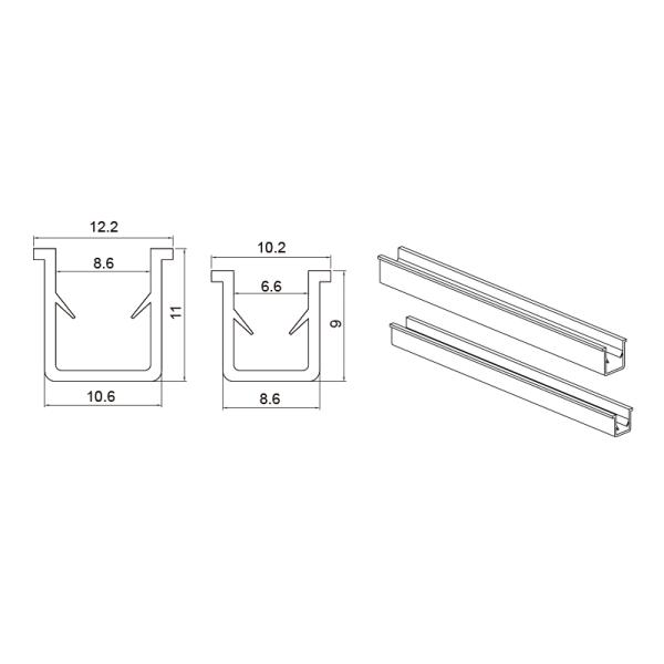 Алюминиевые прокладка уплотнения Пвк слота 8 профиля вспомогательные алюминиевые черная сползая резиновую крышку