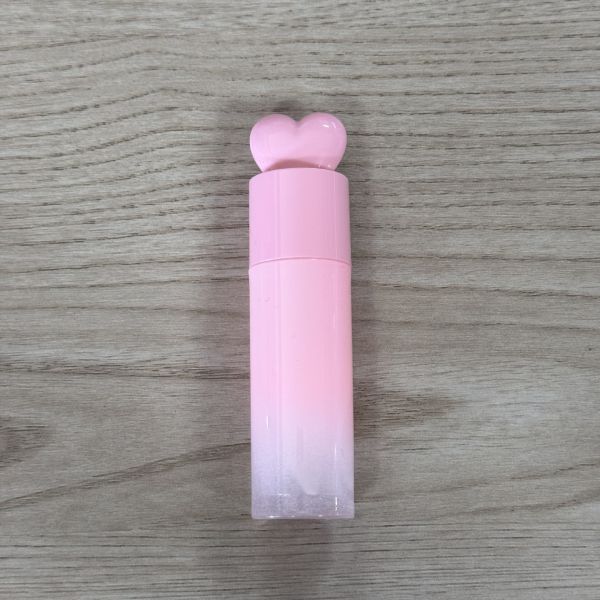 6ml Pink Gradient Heart-Shaped Cap Lip Gloss Tube Packaging Empty Container