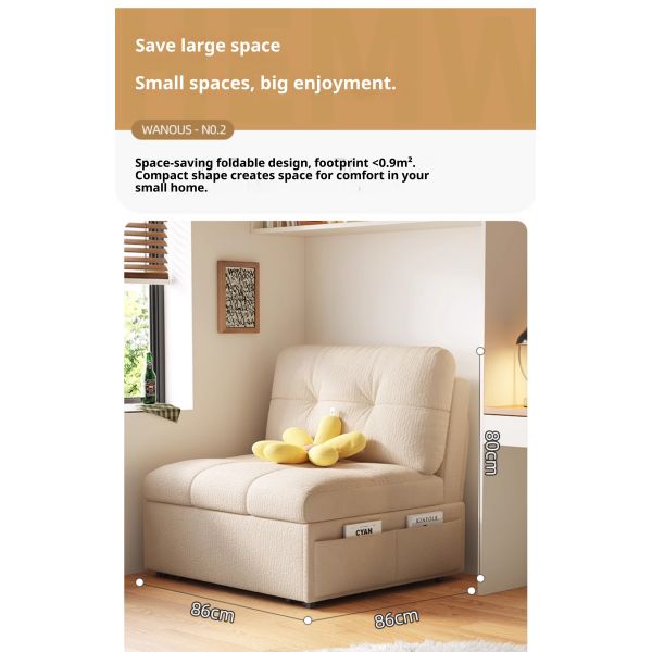 Modern Design Modular Multifunctional Fabric Single Folding Sofa Bed Extendable Leisure Lounge Chair Pull Out Sofa Bed