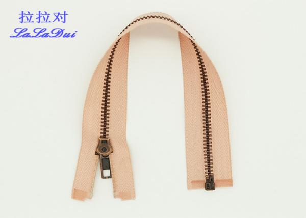 Auto Lock Slider Two Way Separating Zipper , 24 Inch Separating Jacket Zipper