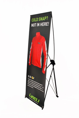 W 60 * H 160 Trade Show Pull Up Banners , Foldable X Frame Banner Stand