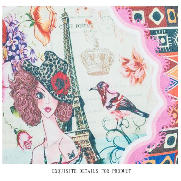 Female beauty Tower landscape canvas bag Europe Ms. printing