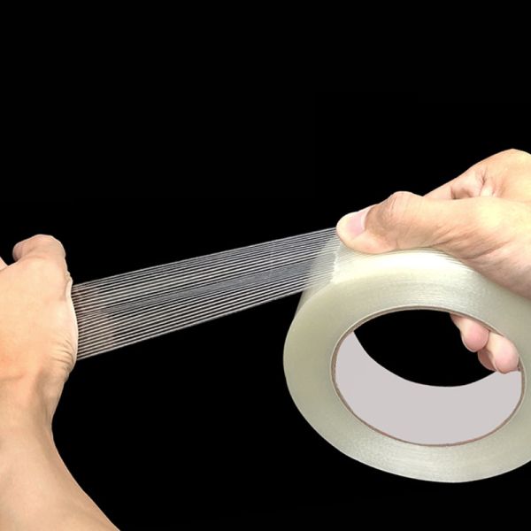 Fiberglass Filament Tape with 135mic Thickness 800N/inch Tensile Strength and 11N/inch Pell Adhesion for Heavy Packing and Metal Strapping