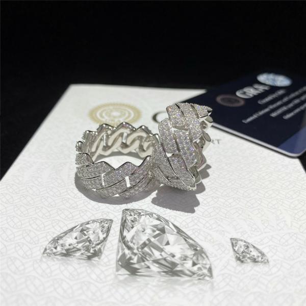 Человек 925 стерлинговый серебряный Moissanite звенит ювелирные изделия диаманта кубинськой связи Майами серебряные