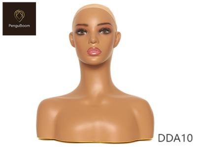 Vivid Gorgeous Eyes Wig Display Head Makeup Mannequin With Shoulders