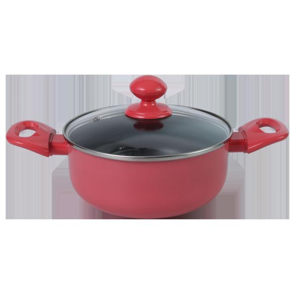 Bakelite Handle Aluminium Stock Pot With Clear Lid 2.0mm Thickness