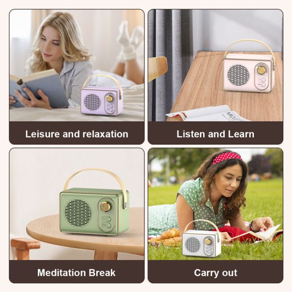 Portable Vintage Bluetooth 5.3 Speaker, 3W Output, 500mAh Battery 4H Playtime, ABS Mini Wireless Speaker for Home Travel mini portable bluetooth speaker portable mini bluetooth speaker