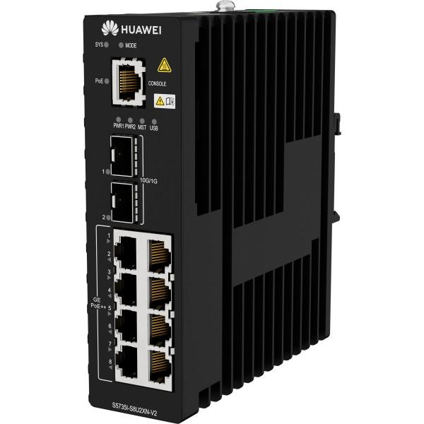 Huawei S5735I-S8U2XN-V2 Switch : 8-Port Gigabit + 2x10G SFP+ , Intelligent QoS & Cloud Management For Enterprise Networks