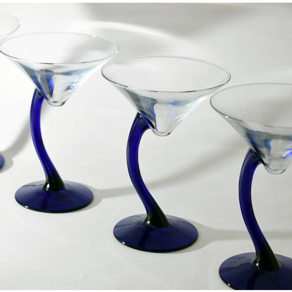 Curved Stem Plastic Martini Glasses Bacardi Polycarbonate Cocktail Glasses