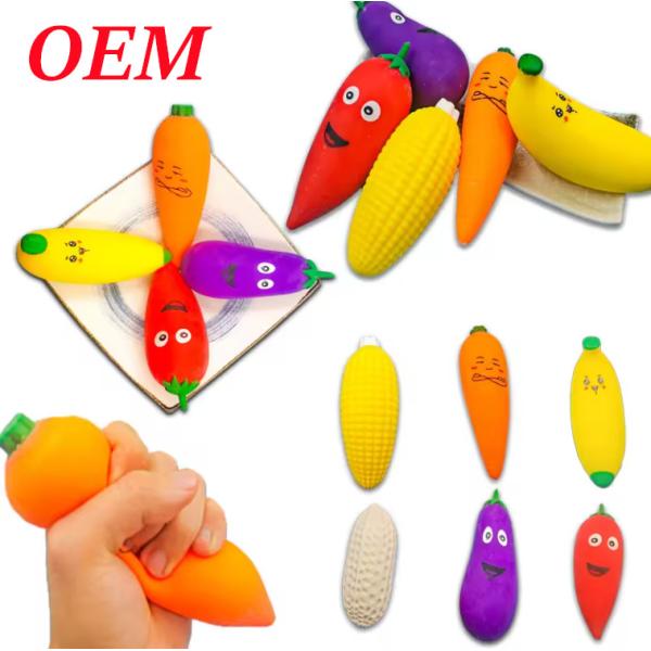 Plastic Fruit & Vegetable Press Toys Release Stress Relax Toy