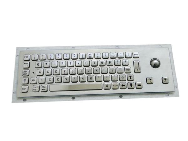 Ruggedized Panel Mount Metal Keyboard With Trackball / Stainless Steel Keyboard