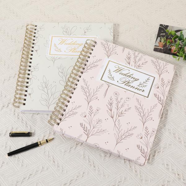 Custom Printing Hardcover Wedding Planner Notebook Spiral Binding Diary Journal Notebook