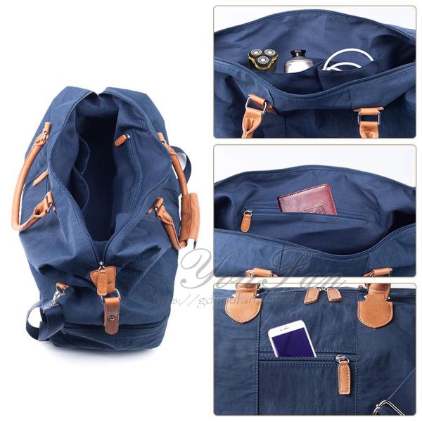 Waterproof Canvas Travel Duffel Bags Airline Friendly With Shoe Compartment