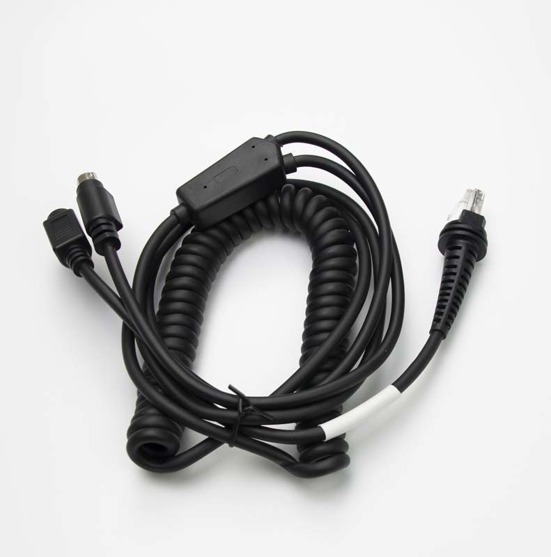 Спиральный кабель клина клавиатуры PS2 к RJ45 для читателя штрихкода Хониуэлл