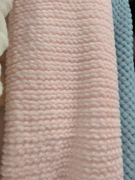 50/75D Spun yarn Polyester Rabbit Jacquaand fur Fashion Designs for Luxury coating GSM:230-400g Static-free AZO-free