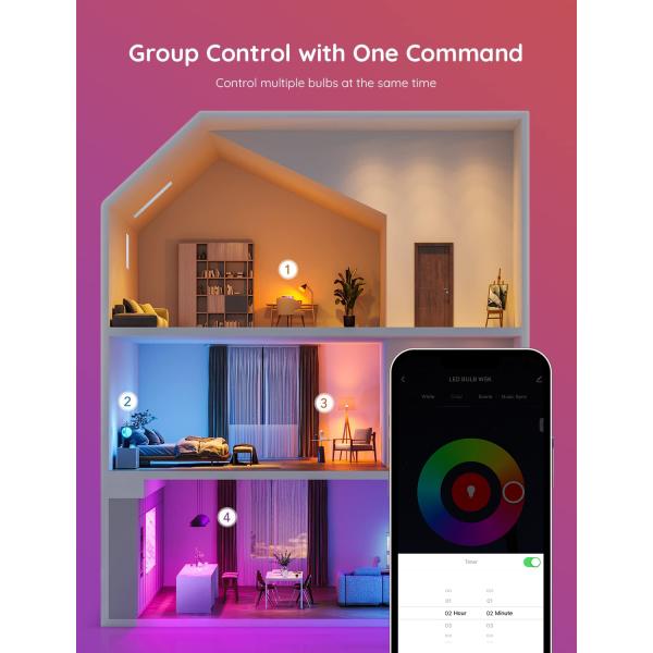 9W A60 LED Tuya Music Wifi Smart Light Bulb APP Controls RGB Bulb Color Change E27 B22 LED Bulb