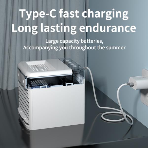 Mini USB Mobile Small Water-Cooled Air Conditioner with 3-Speed Fan and Water-Cooling