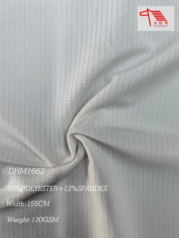 130GSM Polyester Spandex Fabric Butterfly V Mesh 4 Way Stretch for Sportswear
