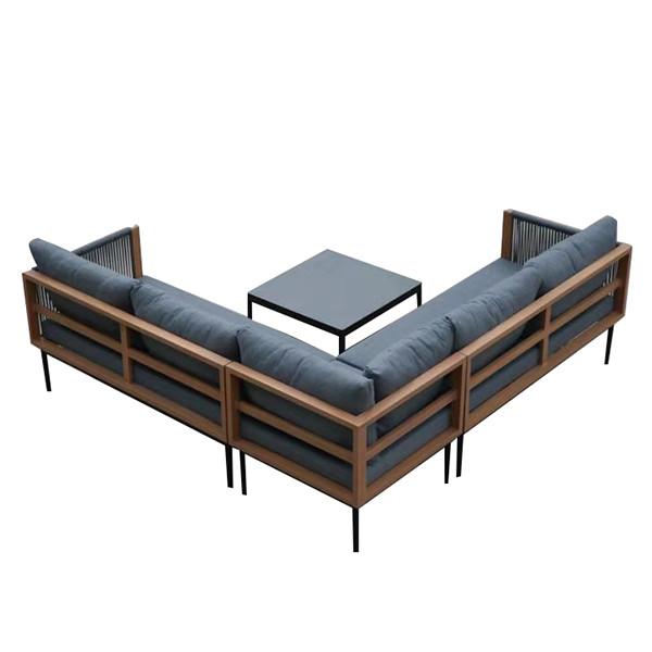 Luxury SGS Approve 1200mm Breadth Rattan Corner Garden Furniture Sectional