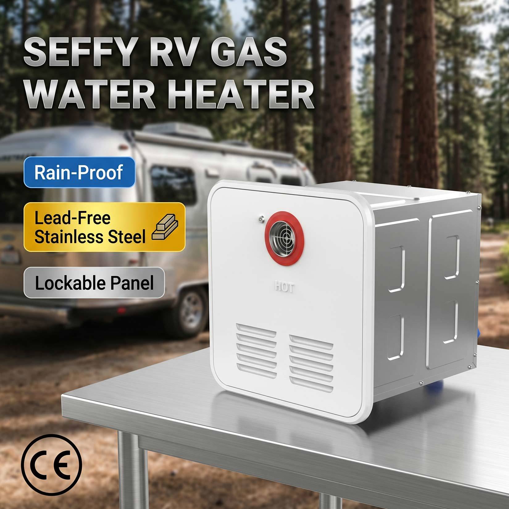 Recessed Built-in RV Tankless Water Heater Gas Propane Instant Hot Water Boiler for Camper