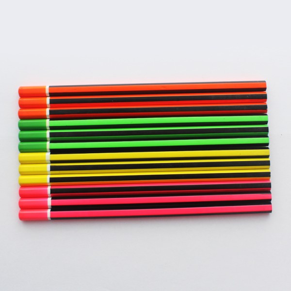 soft graphite pencil closed head 12pcs neon paint hb pencil wooden