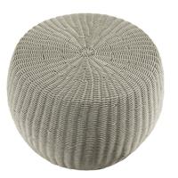 Ensemble de jardinage élégant Addition Ottoman en rotin rond tissé à la main avec cadre en aluminium