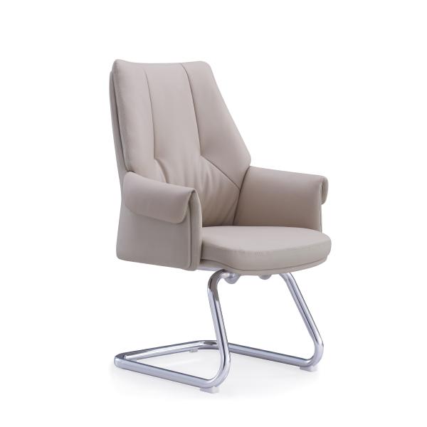 Paded Armrest Leather Office Visitor Chair High Density Foam