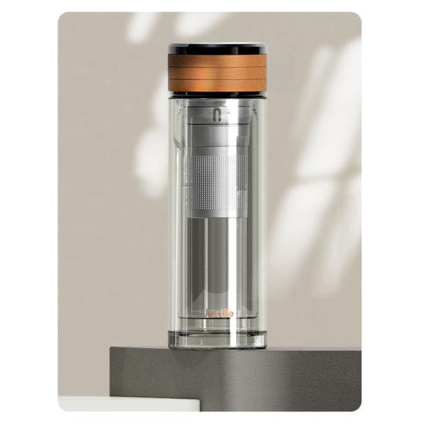 BPA FREE Insulation Glass Tea Bottles With Stainless Steel Tea Strainer