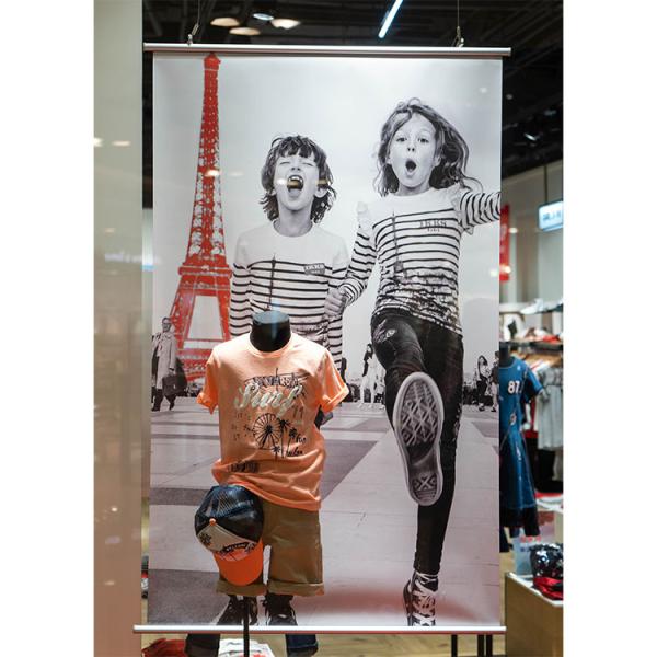 Suspended Fabric Hanging Banners Inkjet Printing Shopping Mall Brands Advertising