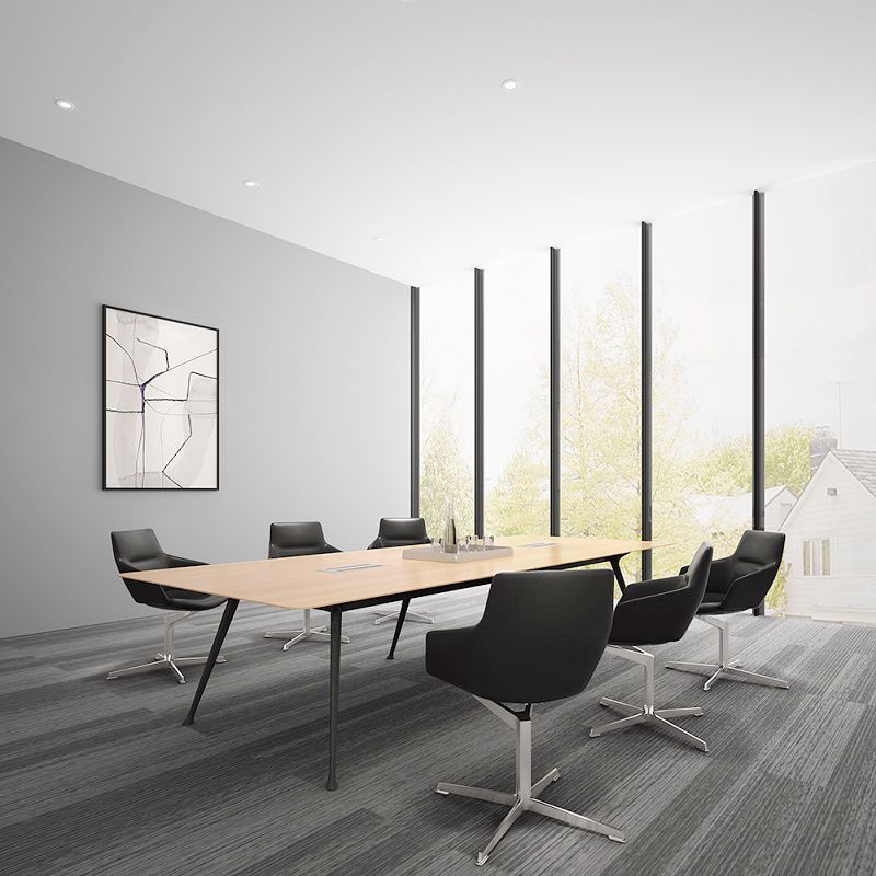 1.6m-4.8m Solid Wood Conference Table ISO14001 10 Person Meeting Table