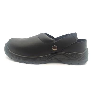 Black Steel Toe Kitchen Shoes Unisex Restaurant Work Shoes Non Slip Clean Easy