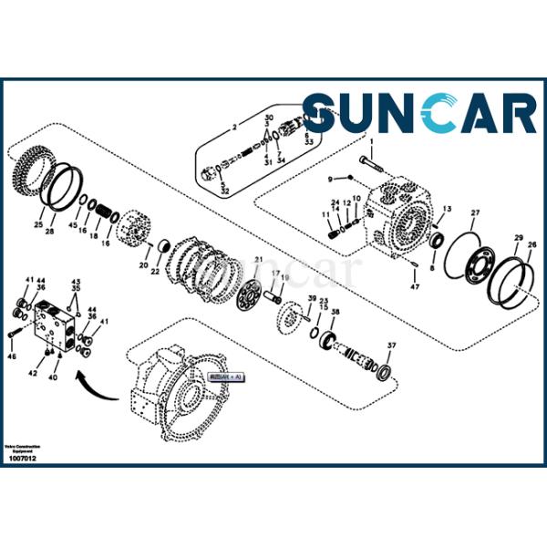 SUNCARVO.L.VO EC55B Construction Equipment Swing Motor Seal Kit VOE14516657 Sealing Repair Kit