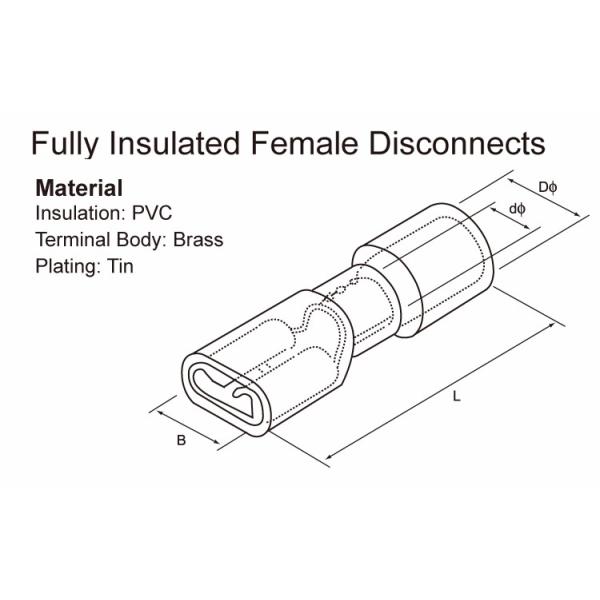 Fully Vinyl Insulated Male And Female Electrical Connectors FDFD Accessories Brass