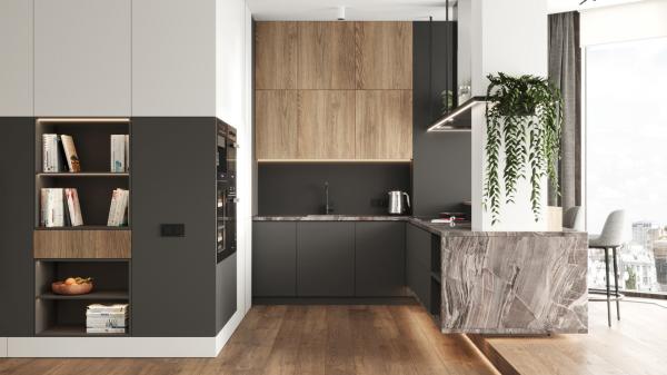 Armoire de cuisine en bois classique Armoire de cuisine en bois sur mesure